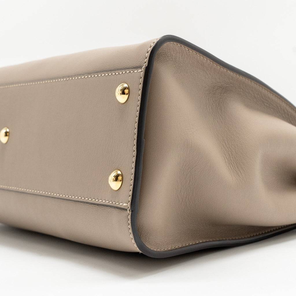 FENDI MEDIUM PEEKABOO BAG CALFSKIN BEIGE GHW