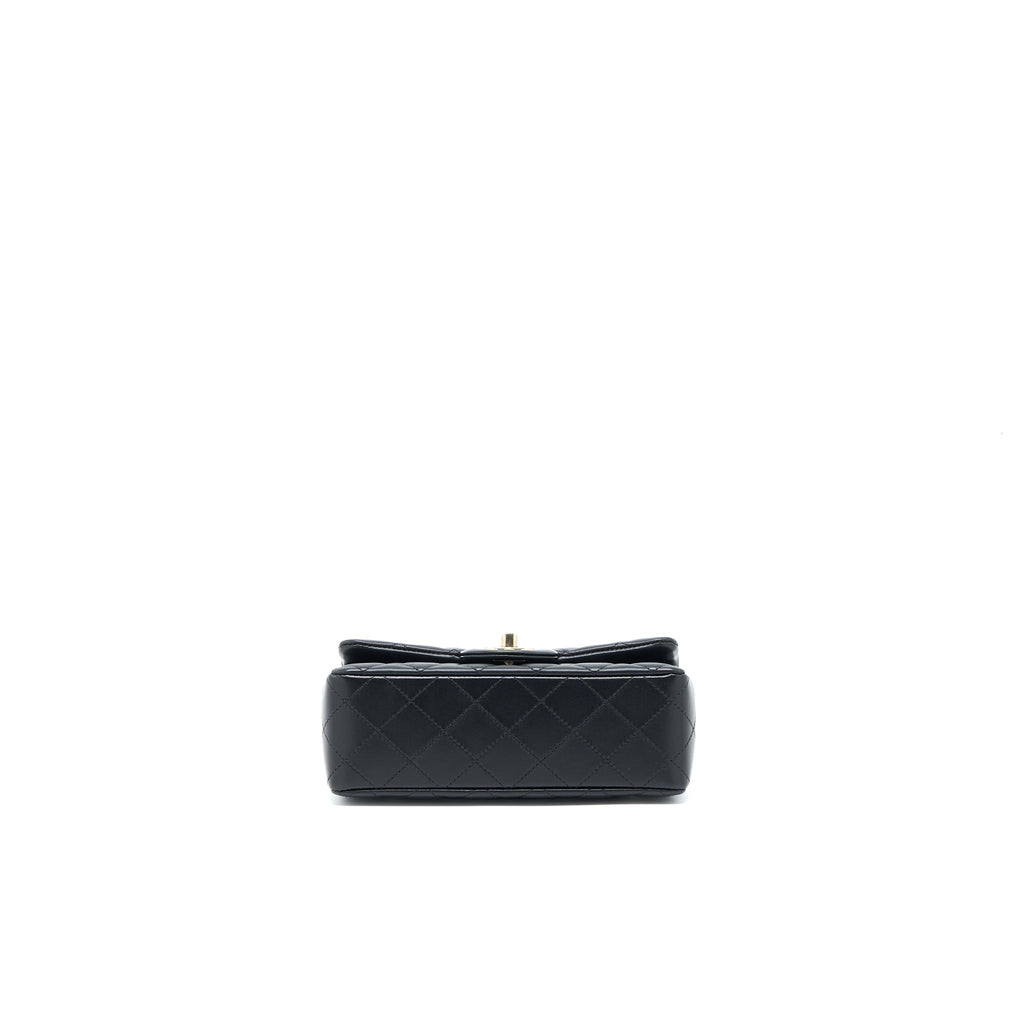 CHANEL CLASSIC MINI RECTANGULAR FLAP BAG LAMBSKIN BLACK LGHW (MICROCHIP)