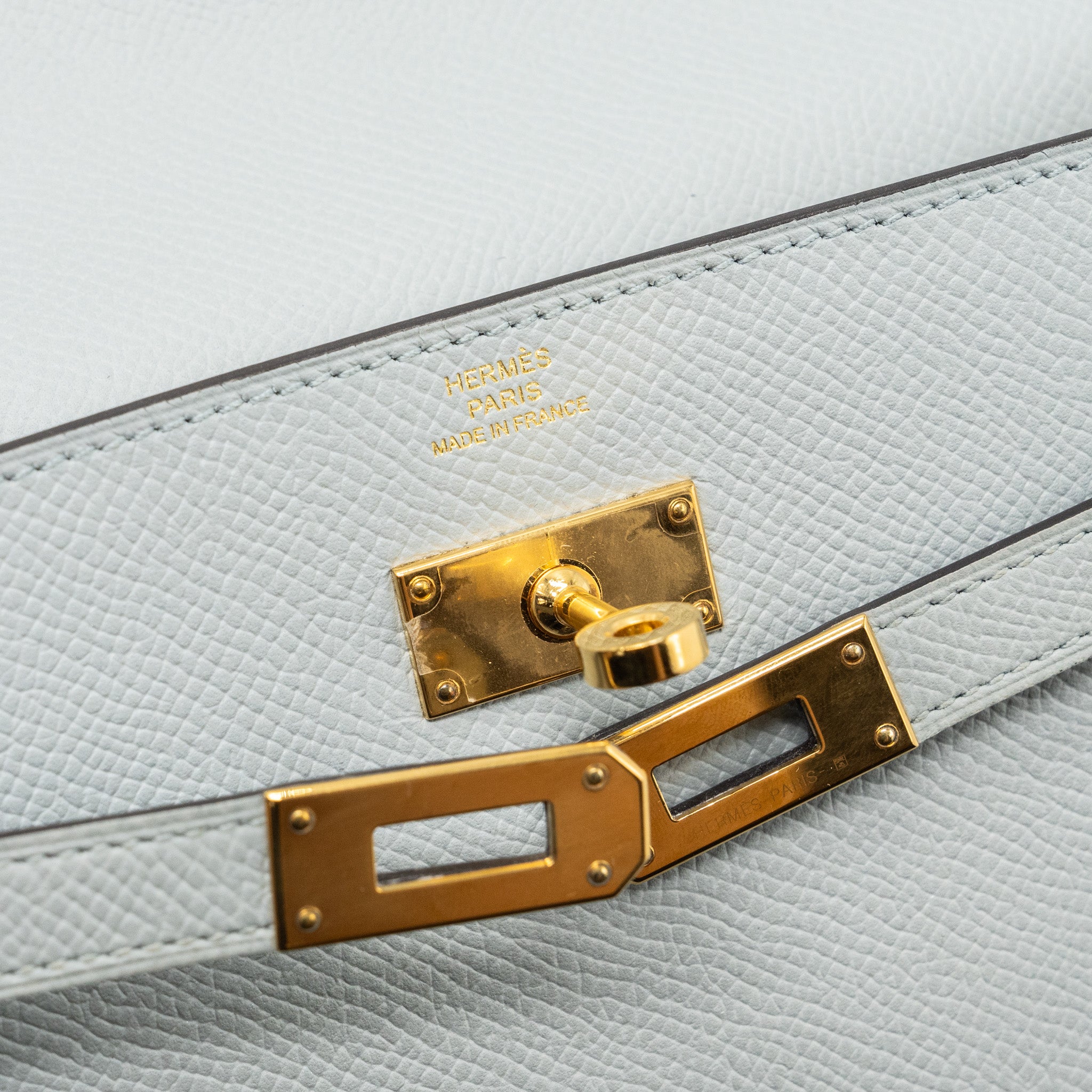 HERMES KELLY CLASSIC LONG WALLET EPSOM 8U BLEU GLACIER GHW