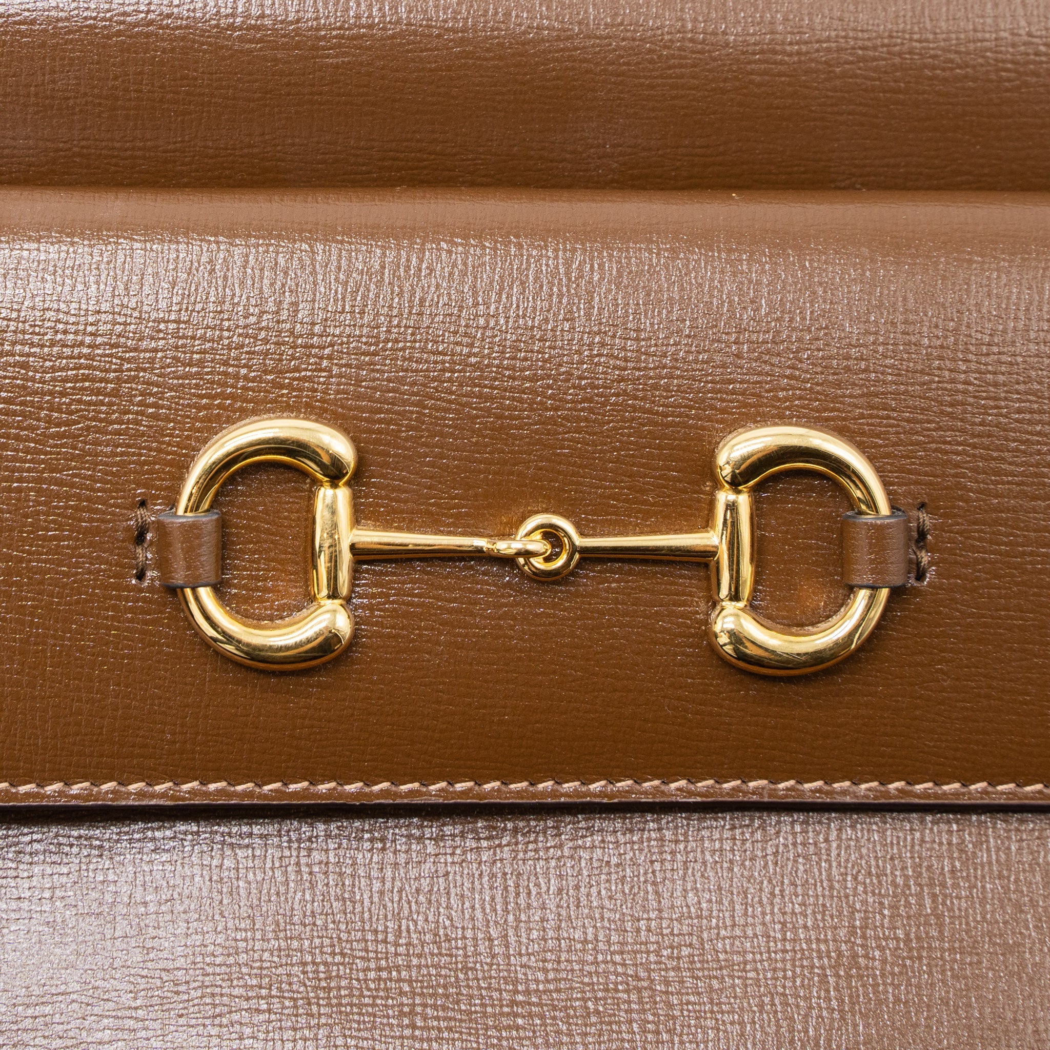 GUCCI HORSEBIT SHOULDER BAG CALFSKIN BROWN GHW