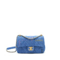 CHANEL 22P SMALL FLAP BAG 23CM DENIM BLUE GHW (MICROCHIP)