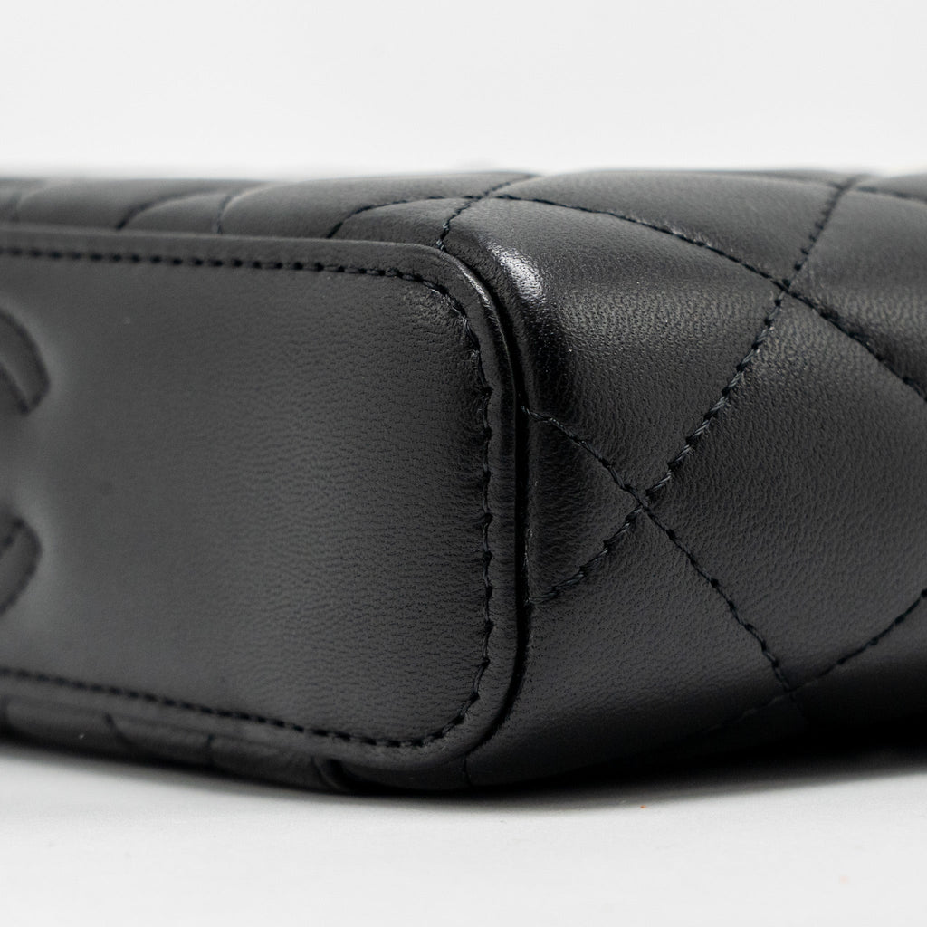 CHANEL SMALL VANITY CLUTCH WITH DETAIL CHAIN CAVIAR BLACK GHW (MICROCHIP)