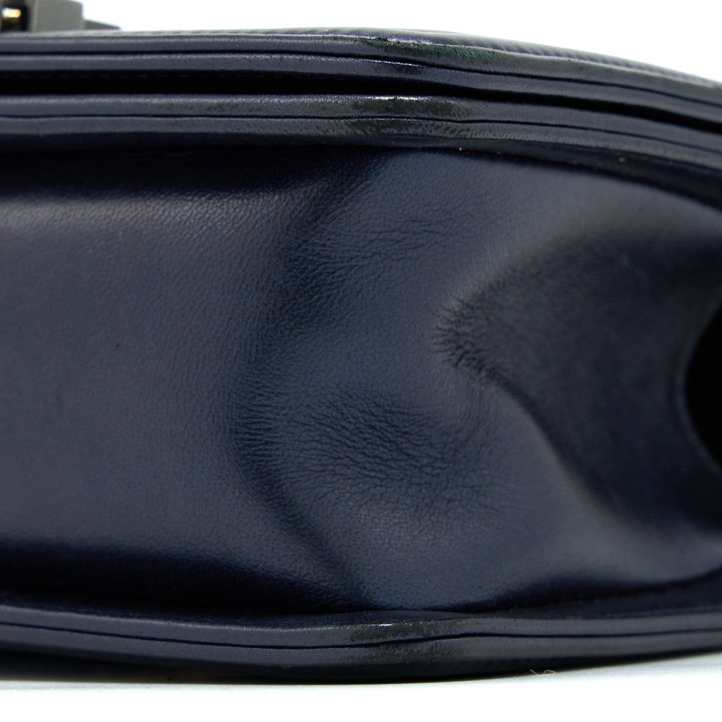 CHANEL SMALL BOY BAG LAMBSKIN NAVY MULTICOLOUR HARDWARE