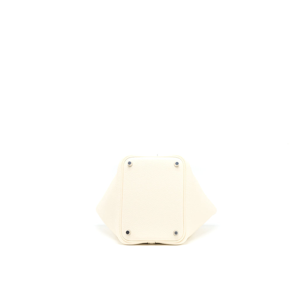 HERMES PICOTIN 18 LOCK TOUCH BAG CLEMENCE/OSTRICH HANDLE NATA/JAUNE CITRON SHW