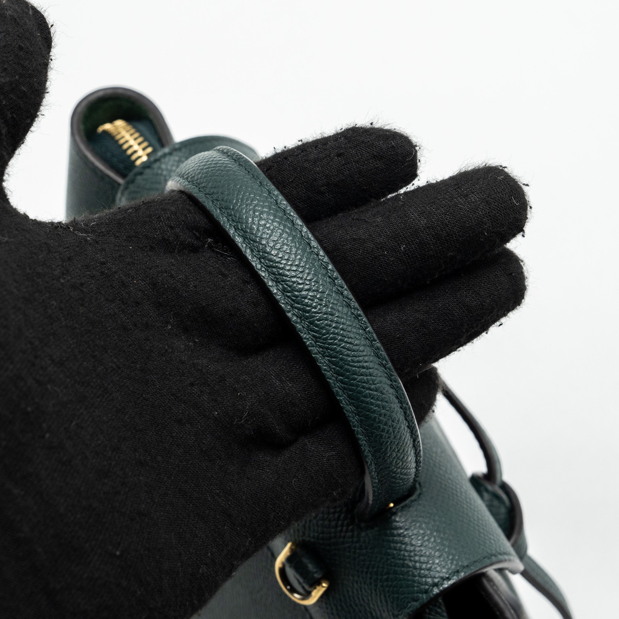 CELINE PICO BELT BAG GRAINED CALFSKIN DARK GREEN GHW