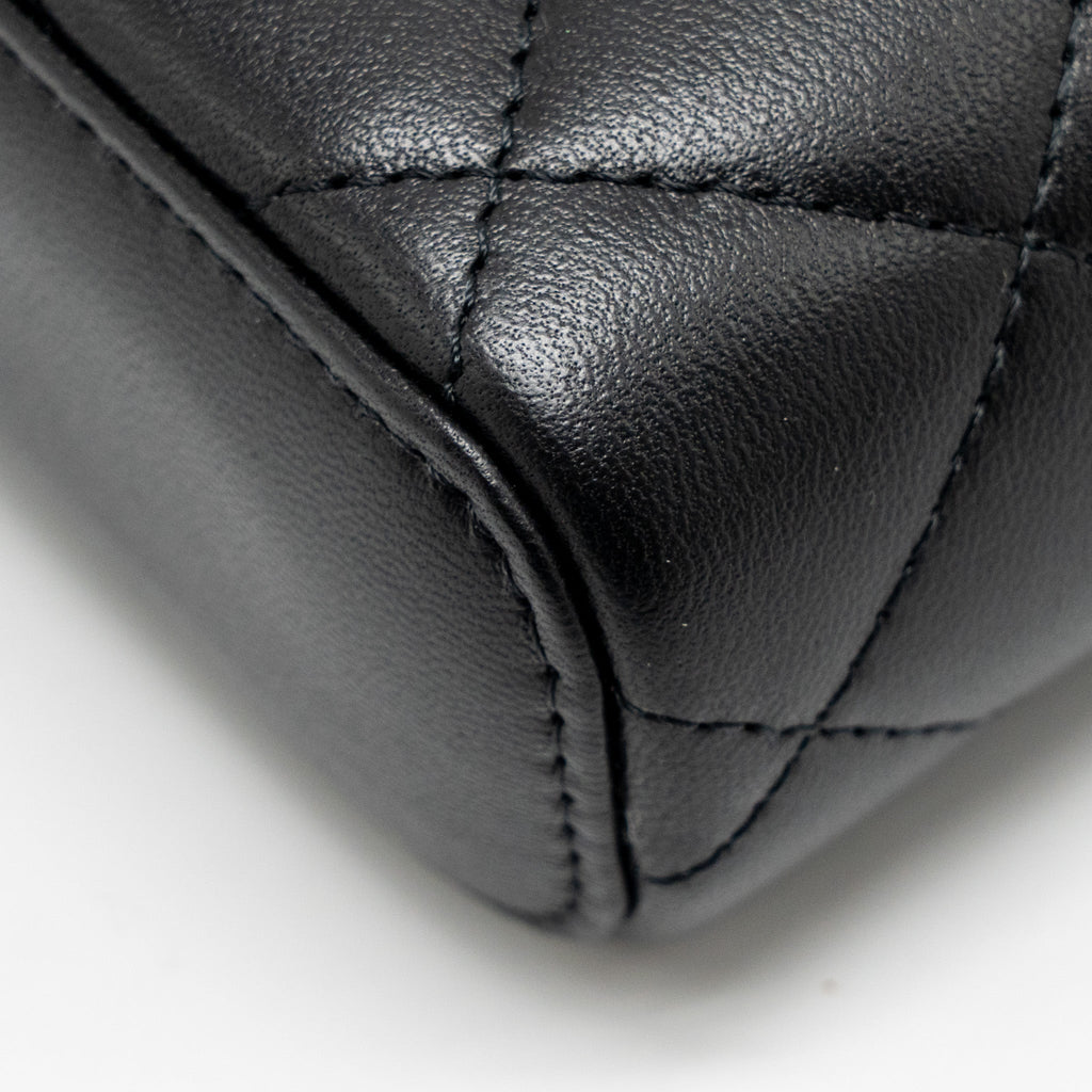 CHANEL SMALL VANITY CLUTCH WITH DETAIL CHAIN CAVIAR BLACK GHW (MICROCHIP)