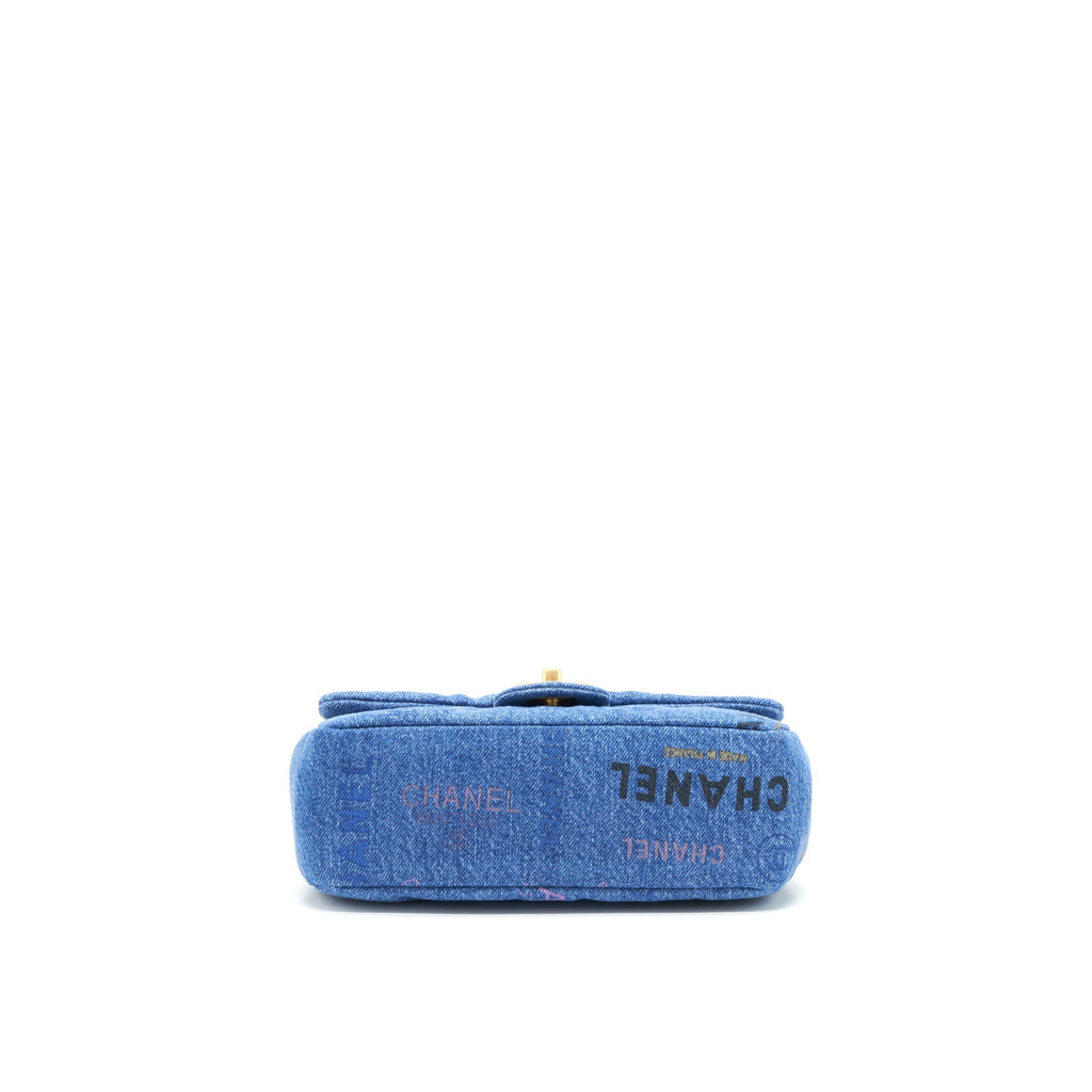 CHANEL 22P SMALL FLAP BAG 23CM DENIM BLUE GHW (MICROCHIP)