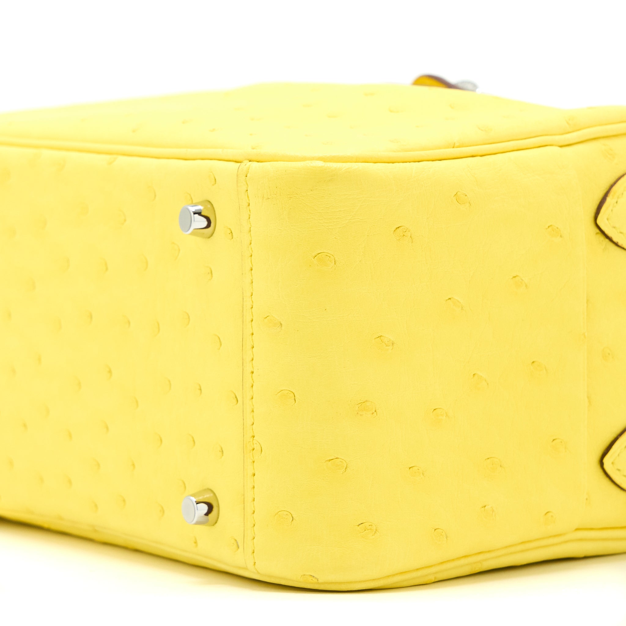 HERMES MINI LINDY OSTRICH JAUNE CITRON SHW