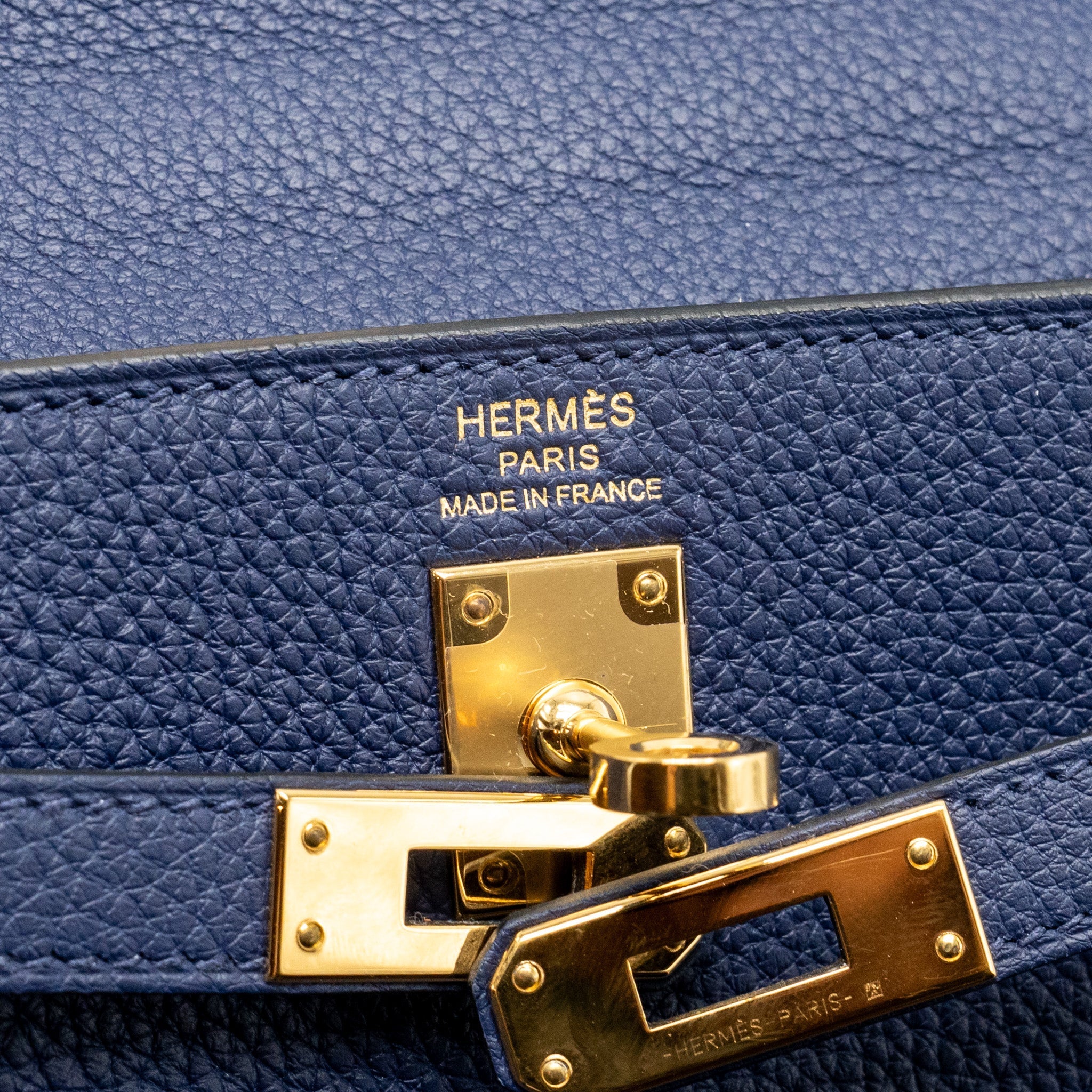 HERMES KELLY 25 TOGO BLEU SAPHIR GHW