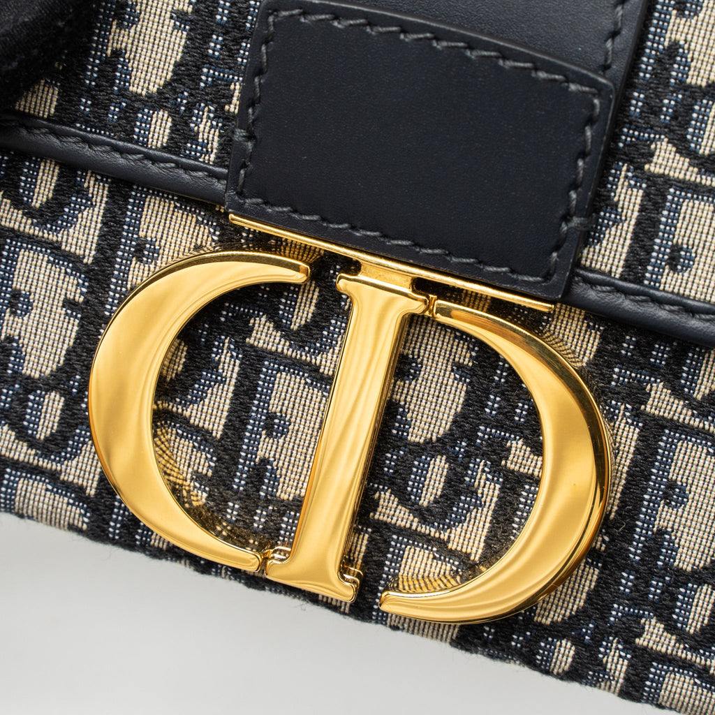 DIOR 30 MONTAIGNE BOX BAG BLUE DIOR OBLIQUE JACQUARD GHW