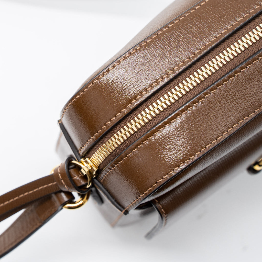 GUCCI HORSEBIT SHOULDER BAG CALFSKIN BROWN GHW