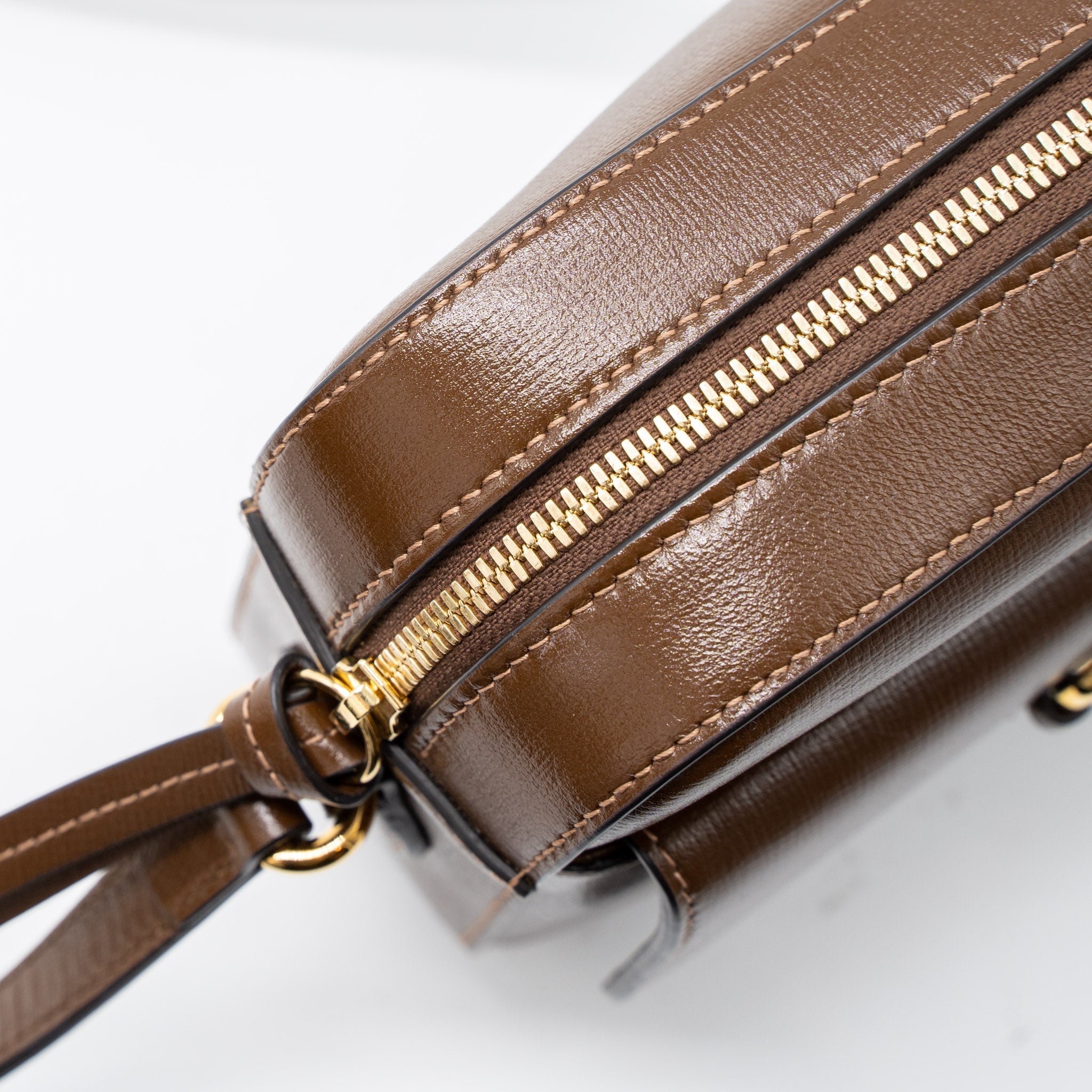 GUCCI HORSEBIT SHOULDER BAG CALFSKIN BROWN GHW