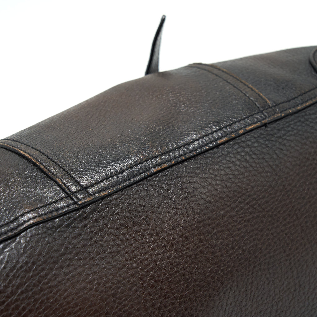 PRADA HANDLE TOTE BAG WITH STRAP IN BROWN