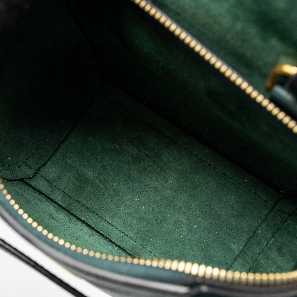 CELINE PICO BELT BAG GRAINED CALFSKIN DARK GREEN GHW