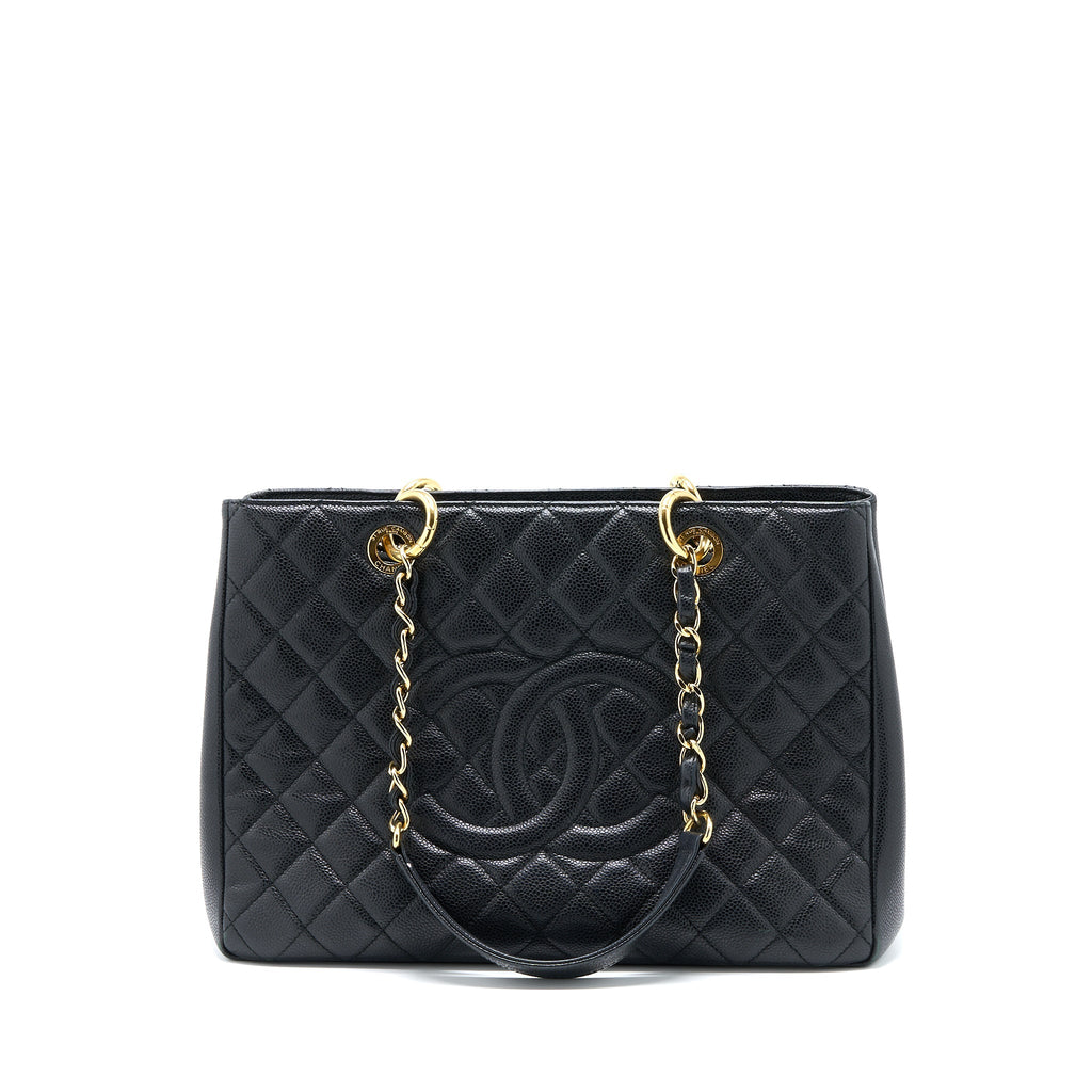 CHANEL GRAND SHOPPING TOTE BAG CAVIAR BLACK GHW