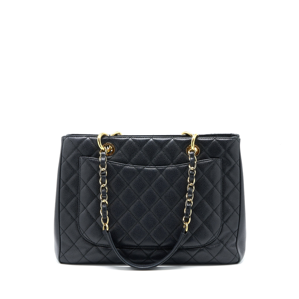 CHANEL GRAND SHOPPING TOTE BAG CAVIAR BLACK GHW