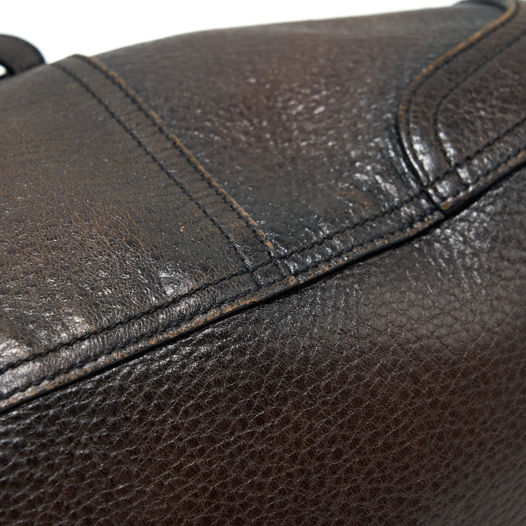 PRADA HANDLE TOTE BAG WITH STRAP IN BROWN