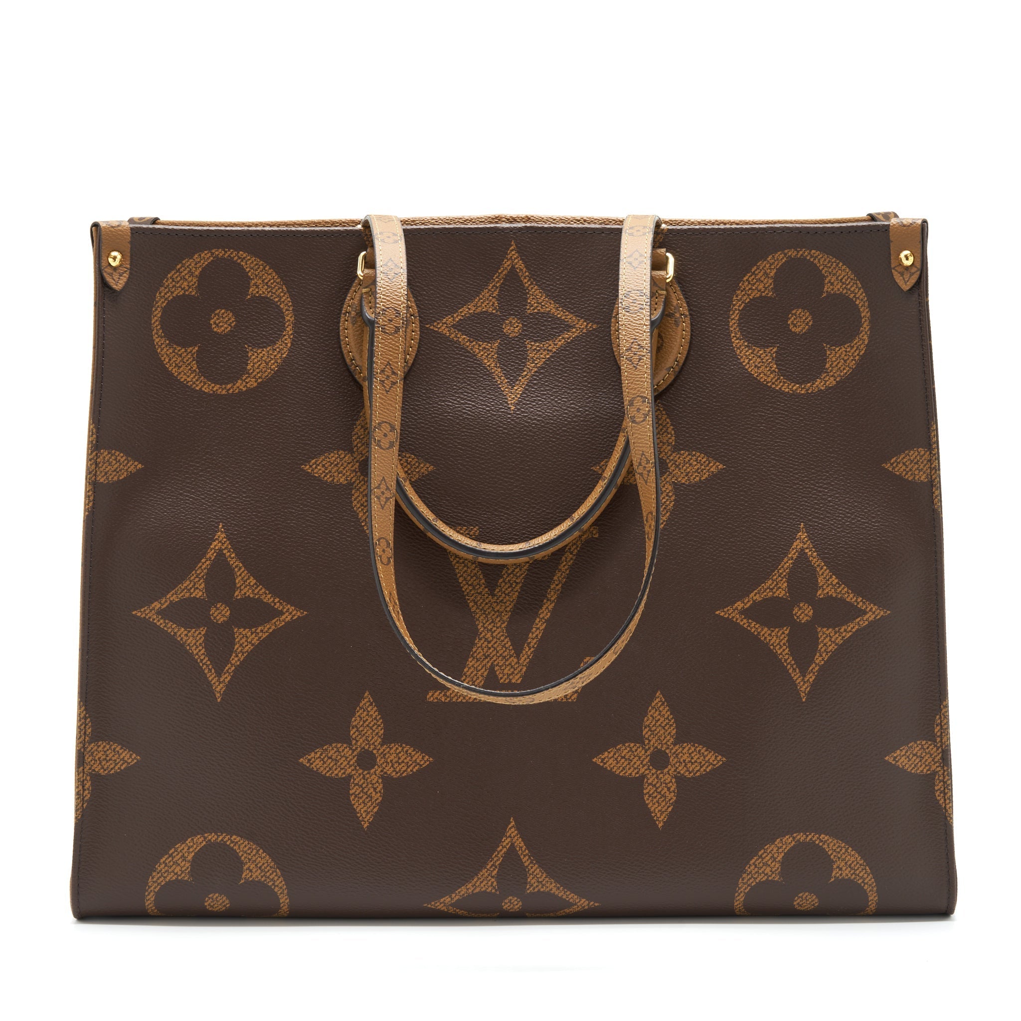 LOUIS VUITTON ON THE GO GM MONOGRAM REVERSE CANVAS GHW