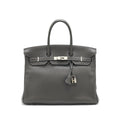 HERMES BIRKIN 35  DARK GREY SHW