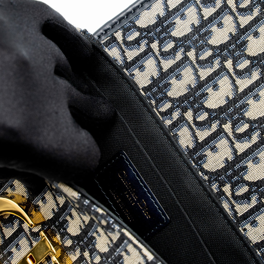 DIOR 30 MONTAIGNE BOX BAG BLUE DIOR OBLIQUE JACQUARD GHW