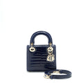 CHRISTIAN DIOR MINI LADY DIOR ALLIGATOR OIL BLUE LGHW