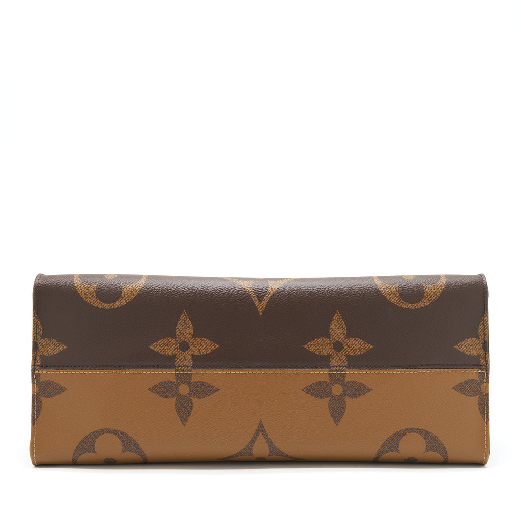 LOUIS VUITTON ON THE GO GM MONOGRAM REVERSE CANVAS GHW