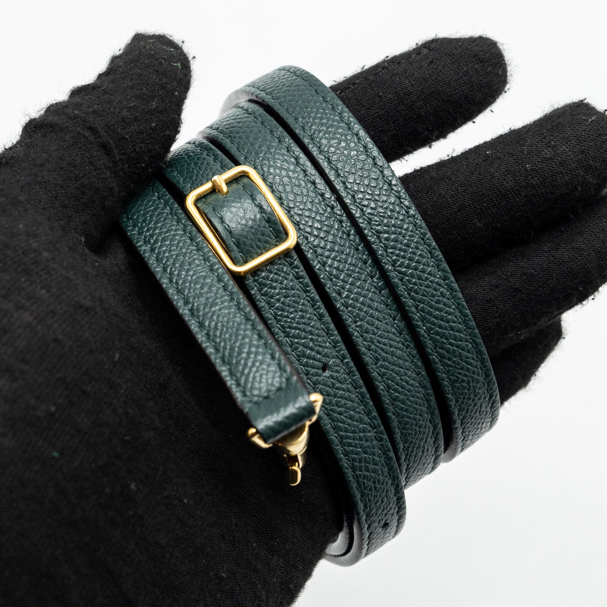 CELINE PICO BELT BAG GRAINED CALFSKIN DARK GREEN GHW