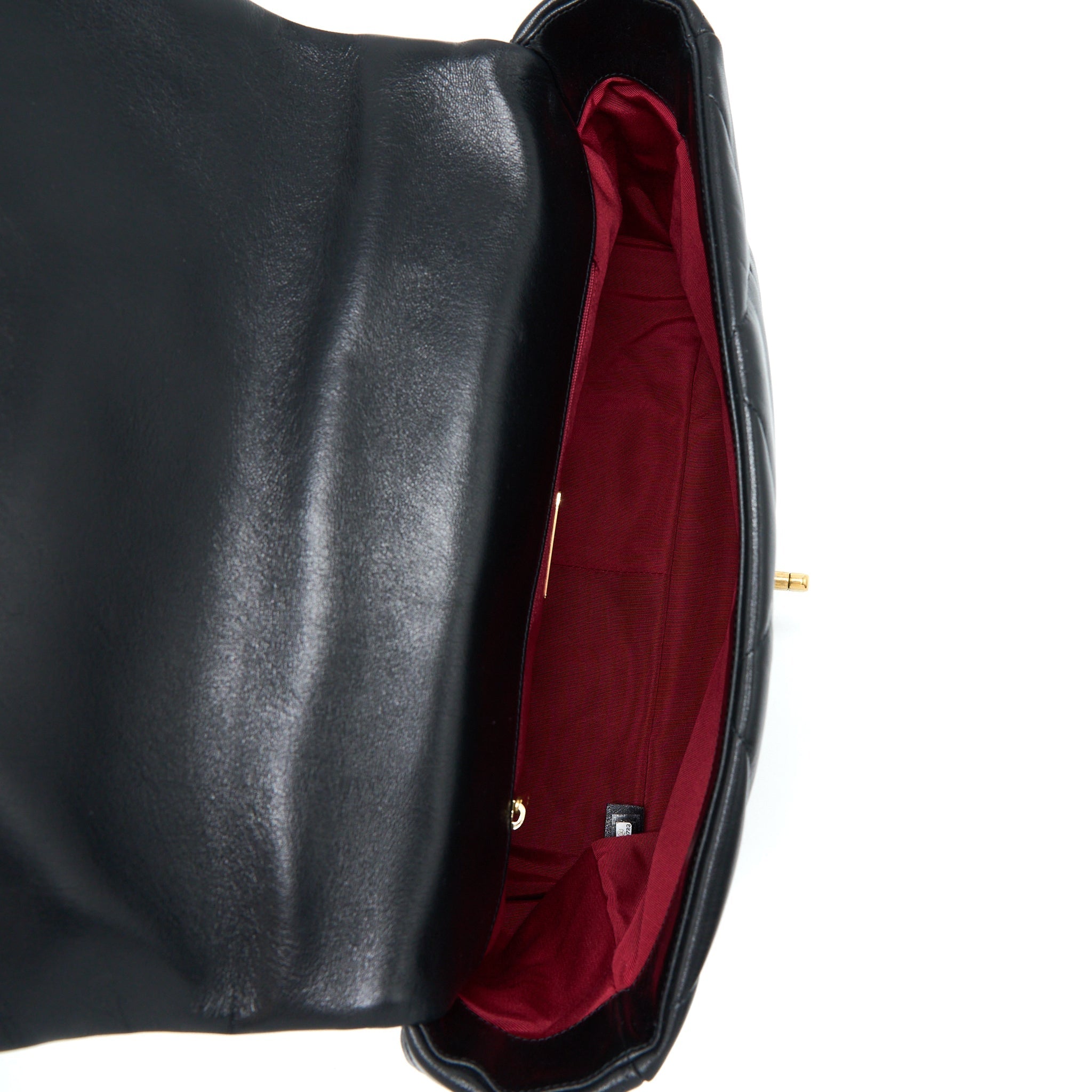 CHANEL MAXI 19 BAG GOATSKIN BLACK MULTICOLOUR HARDWARE