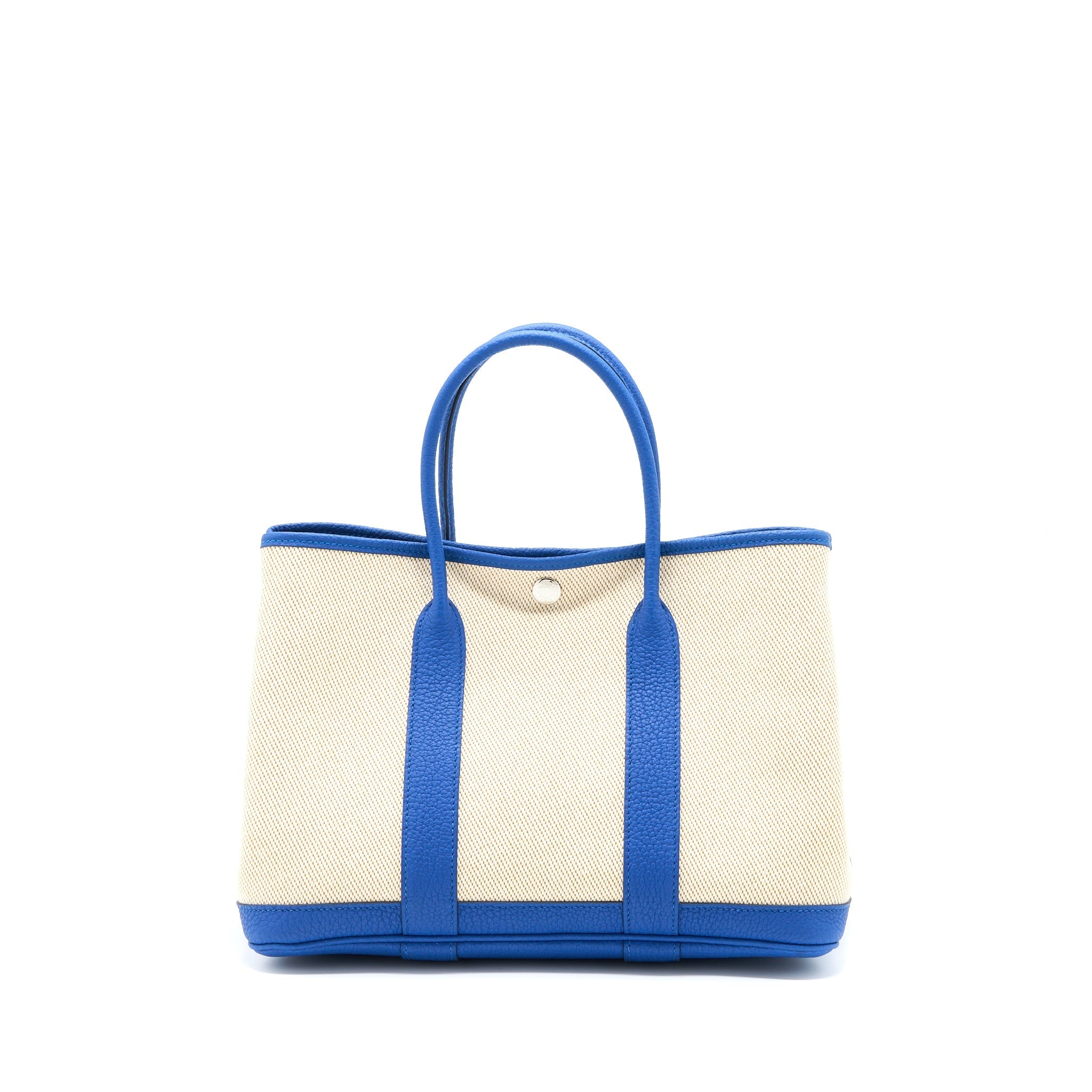 HERMES GARDEN PARTY 30 TWILL H CANVAS/NEGONDA ECRU-DESERT/BLUE FRANCE SHW