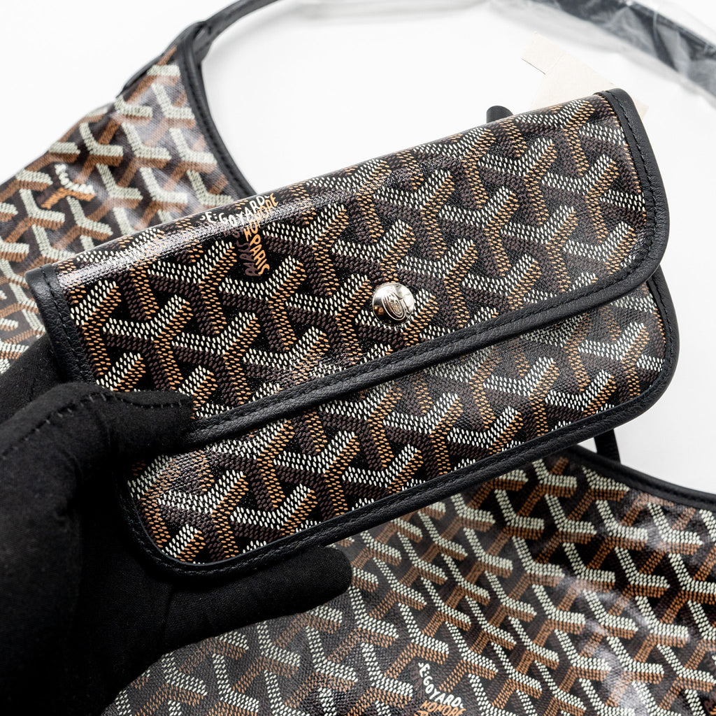 GOYARD BOHEME HOBO BAG GOYARDLINE CANVAS / CALFSKIN BLACK SHW