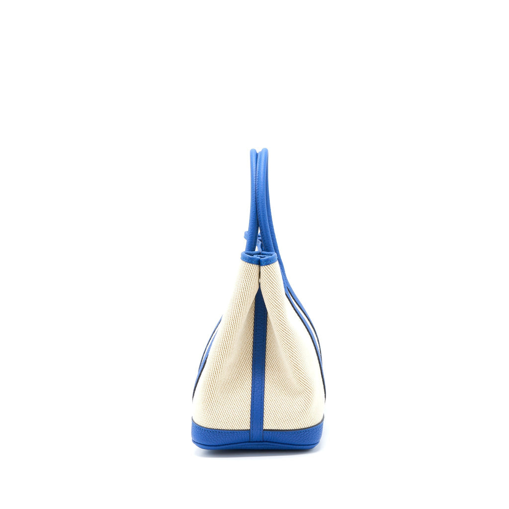 HERMES GARDEN PARTY 30 TWILL H CANVAS/NEGONDA ECRU-DESERT/BLUE FRANCE SHW