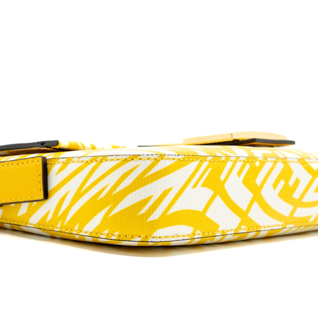 FENDI BAGUETTE 1997 CANVAS VETRIFICATO/FF VERTIGO PRINT GHW