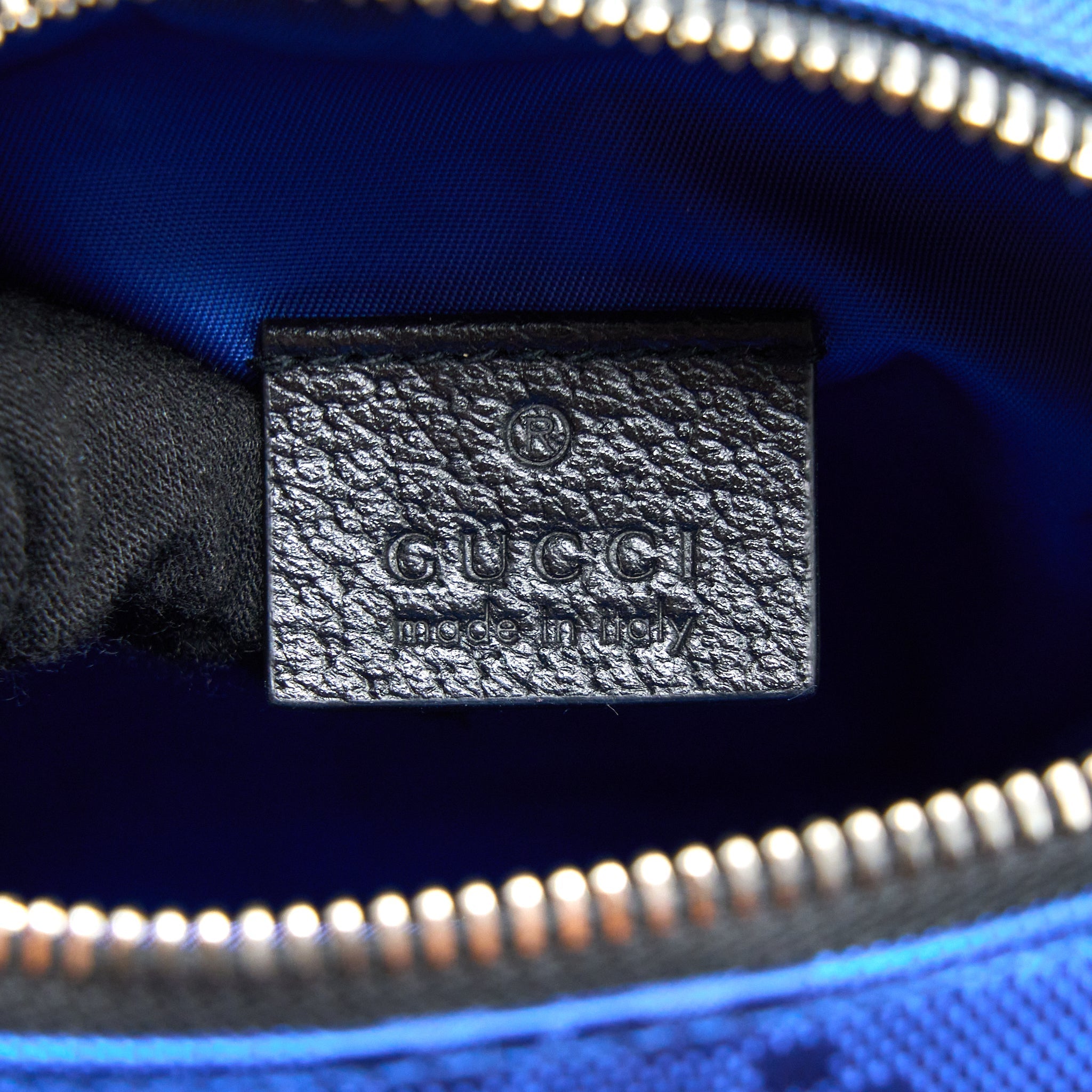 GUCCI OFF THE GRID MINI CROSSBODY BAG FABRIC/LEATHER BLUE/MULTICOLOUR SHW