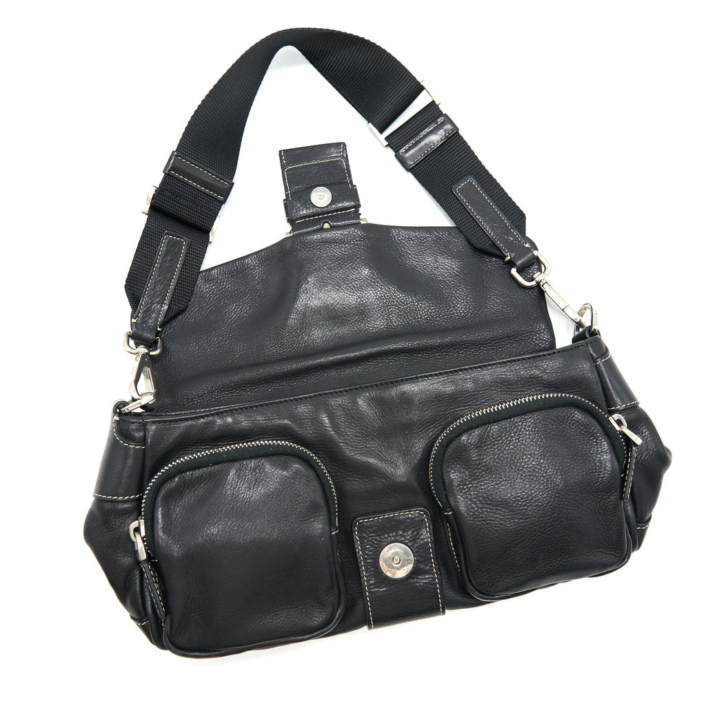 PRADA LONG SHOULDER BAG IN BLACK SHW