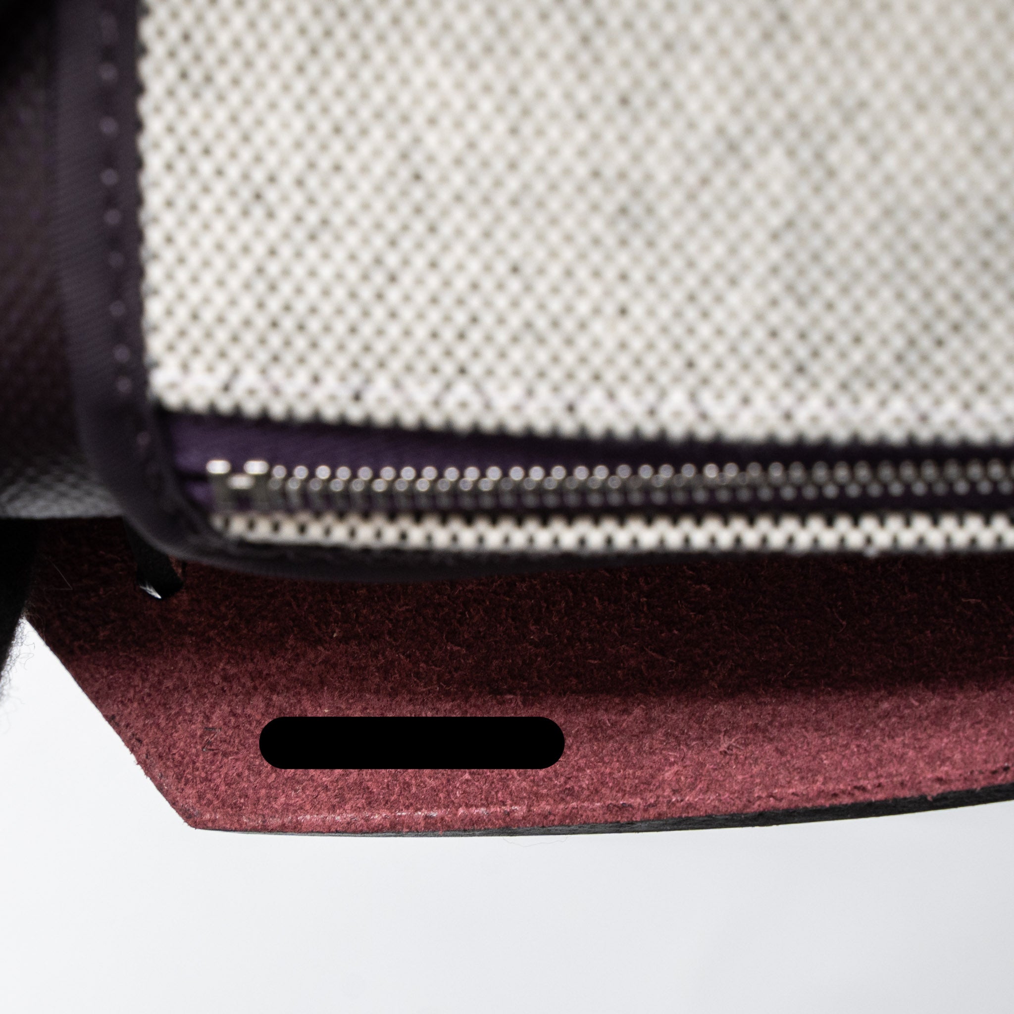 HERMES HERBAG 31 ZIP BAG TOILE H BERLINE CANVAS/VACHE HUNTER CASSIS/BLACK/ROUGE SELLIER SHW