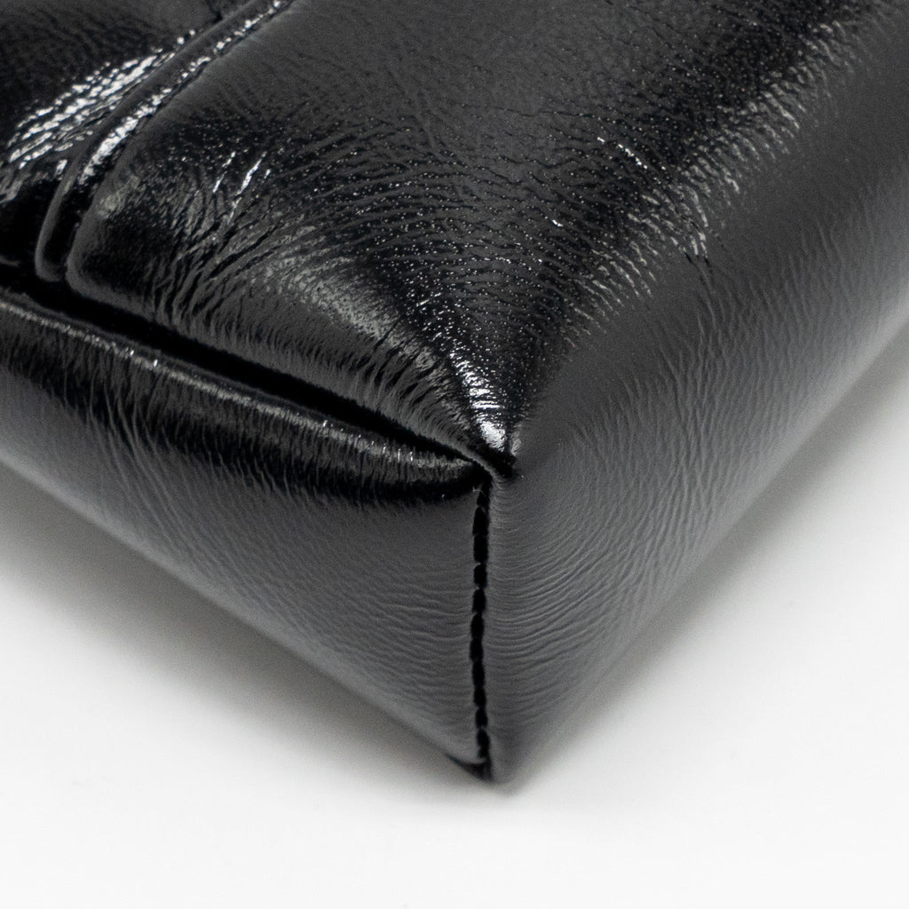 CHANEL MINI 31 CLUTCH WITH CHAIN SHINY LAMBSKIN BLACK LGHW (MICROCHIP)