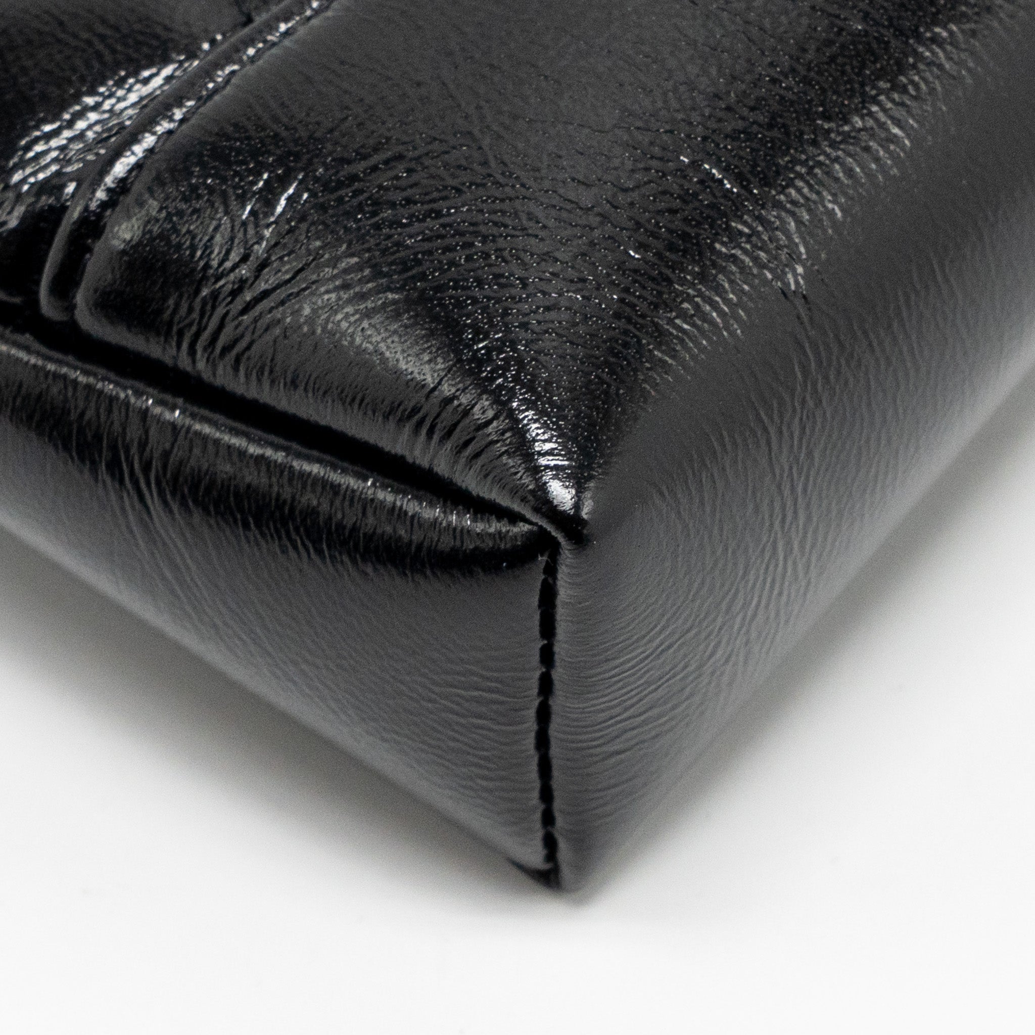CHANEL MINI 31 CLUTCH WITH CHAIN SHINY LAMBSKIN BLACK LGHW (MICROCHIP)
