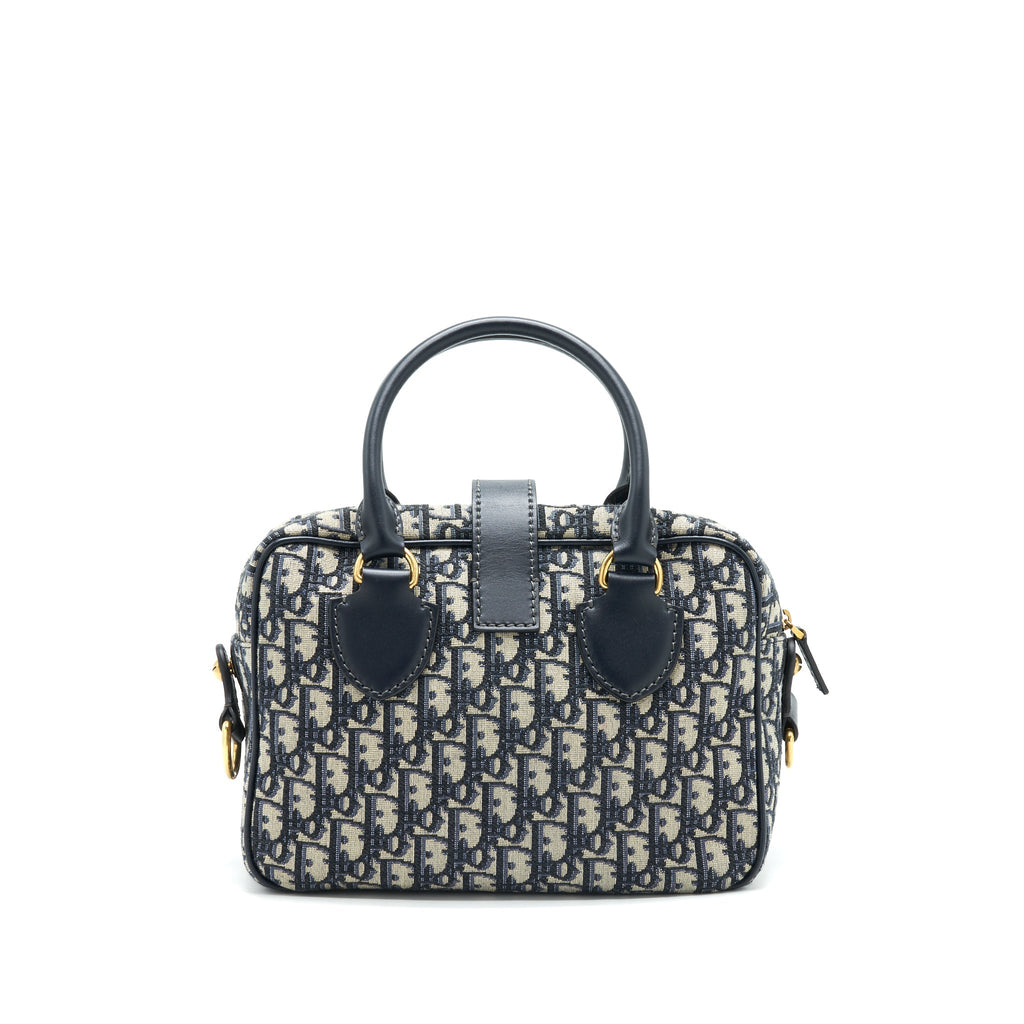 DIOR OBLIQUE COLLECTION BLUE MONOGRAM CANVAS TOTE BAG