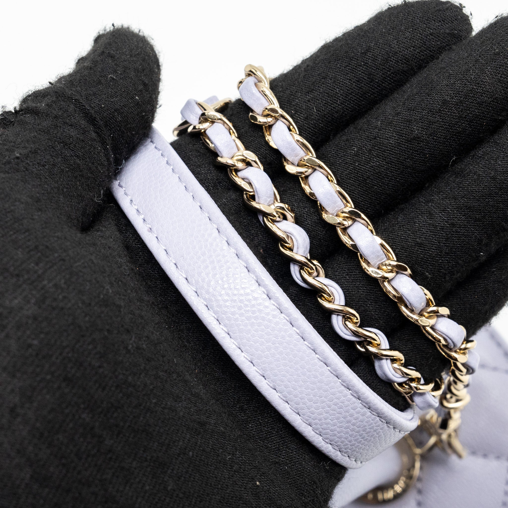 CHANEL SMALL COCO HANDLE CAVIAR LIGHT PURPLE LGHW (MICROCHIP)
