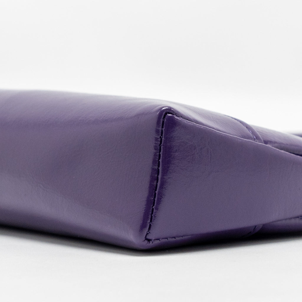 CHANEL MINI 31 CLUTCH WITH CHAIN SHINY CALFSKIN PURPLE LGHW (MICROCHIP)