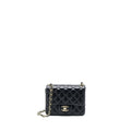 CHANEL CLASSIC MINI SQUARE FLAP BAG LAMBSKIN BLACK LGHW (MICROCHIP)