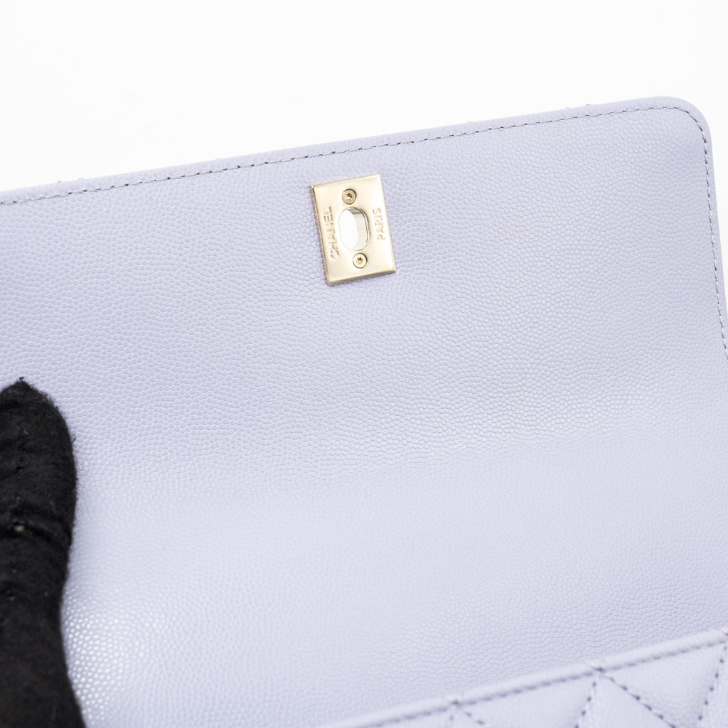 CHANEL SMALL COCO HANDLE CAVIAR LIGHT PURPLE LGHW (MICROCHIP)