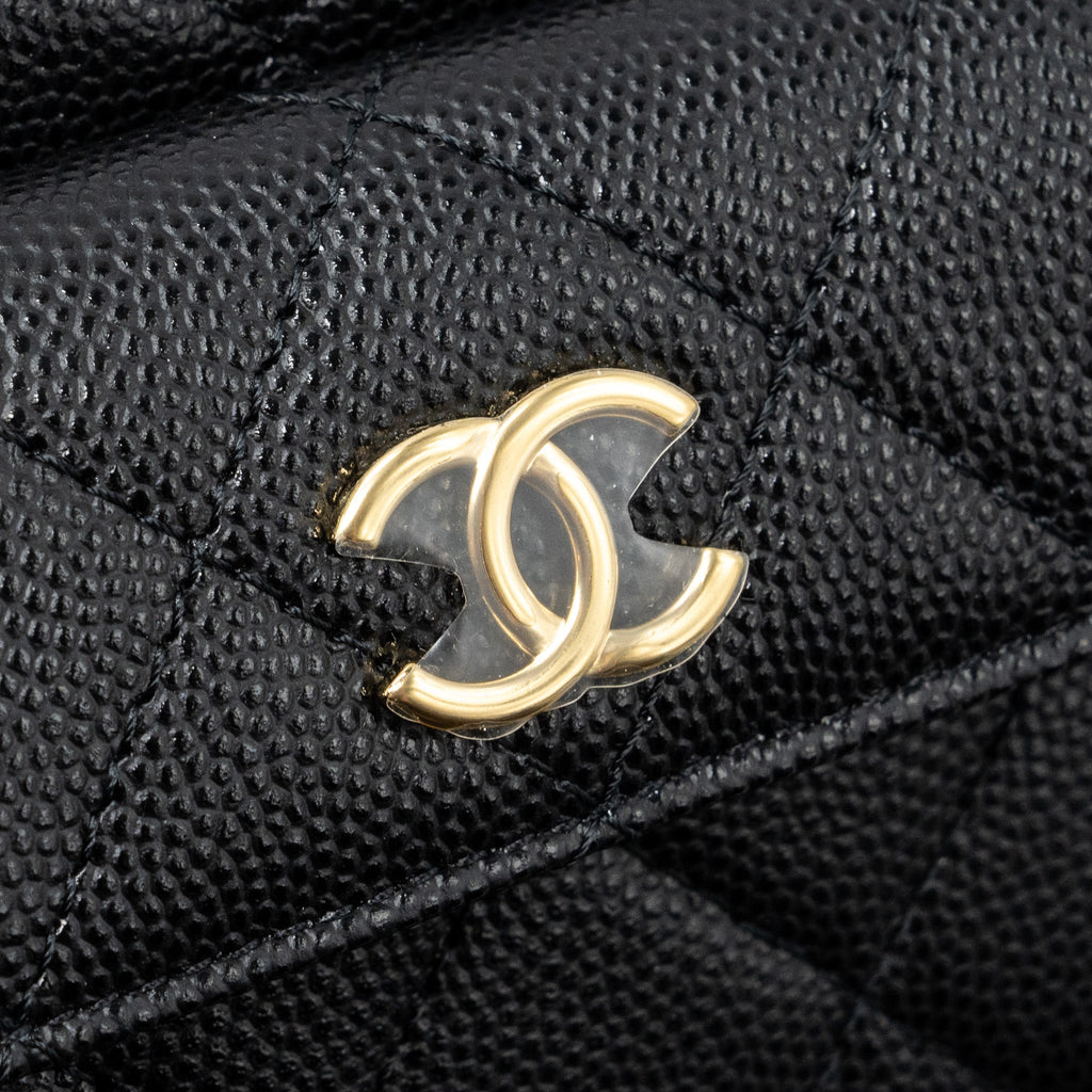 CHANEL 23B ROUND CLUTCH CAVIAR BLACK GHW (MICROCHIP)