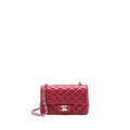 CHANEL 18B CLASSIC MINI RECTANGULAR FLAP BAG CAVIAR DARK PINK SHW