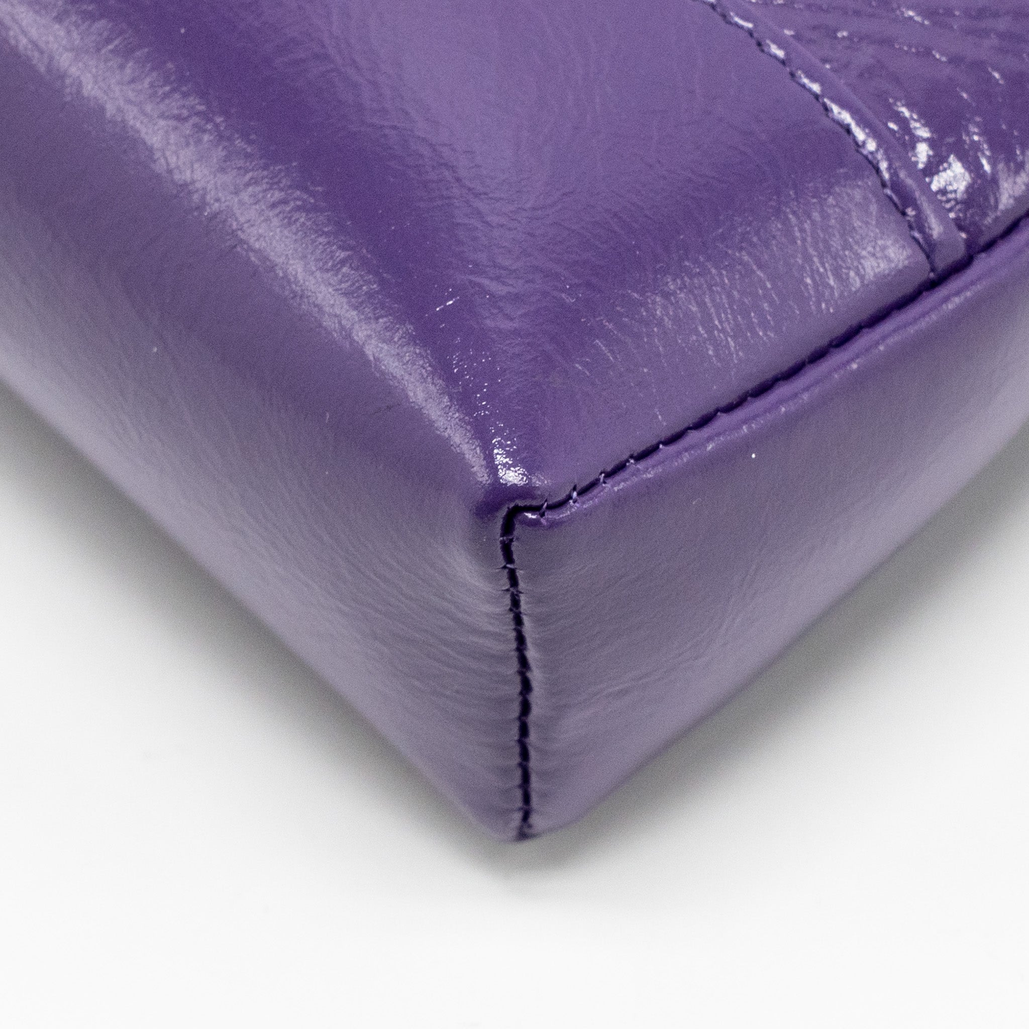 CHANEL MINI 31 CLUTCH WITH CHAIN SHINY CALFSKIN PURPLE LGHW (MICROCHIP)