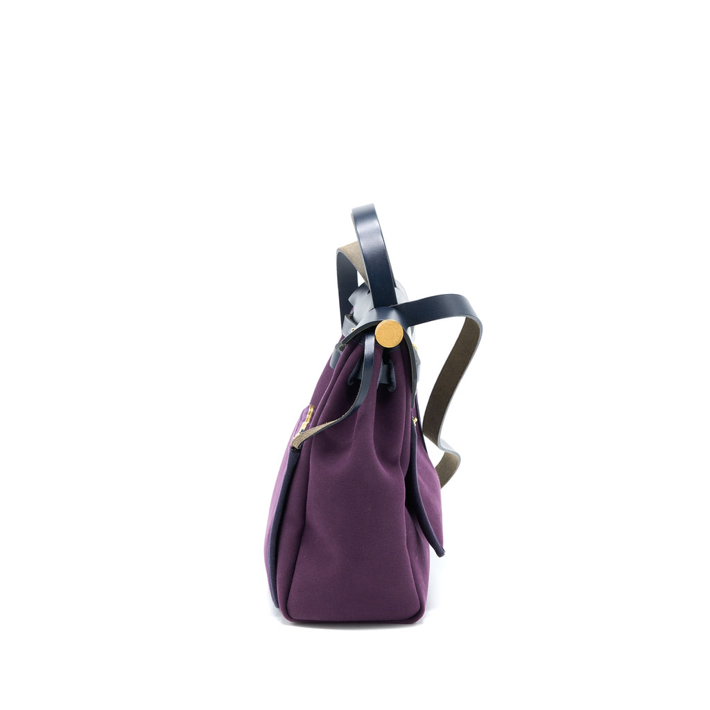 HERMES HERBAG 31 ZIP BAG CANVAS/VACHE HUNTER CASSIE/BLEU INDIGO GHW