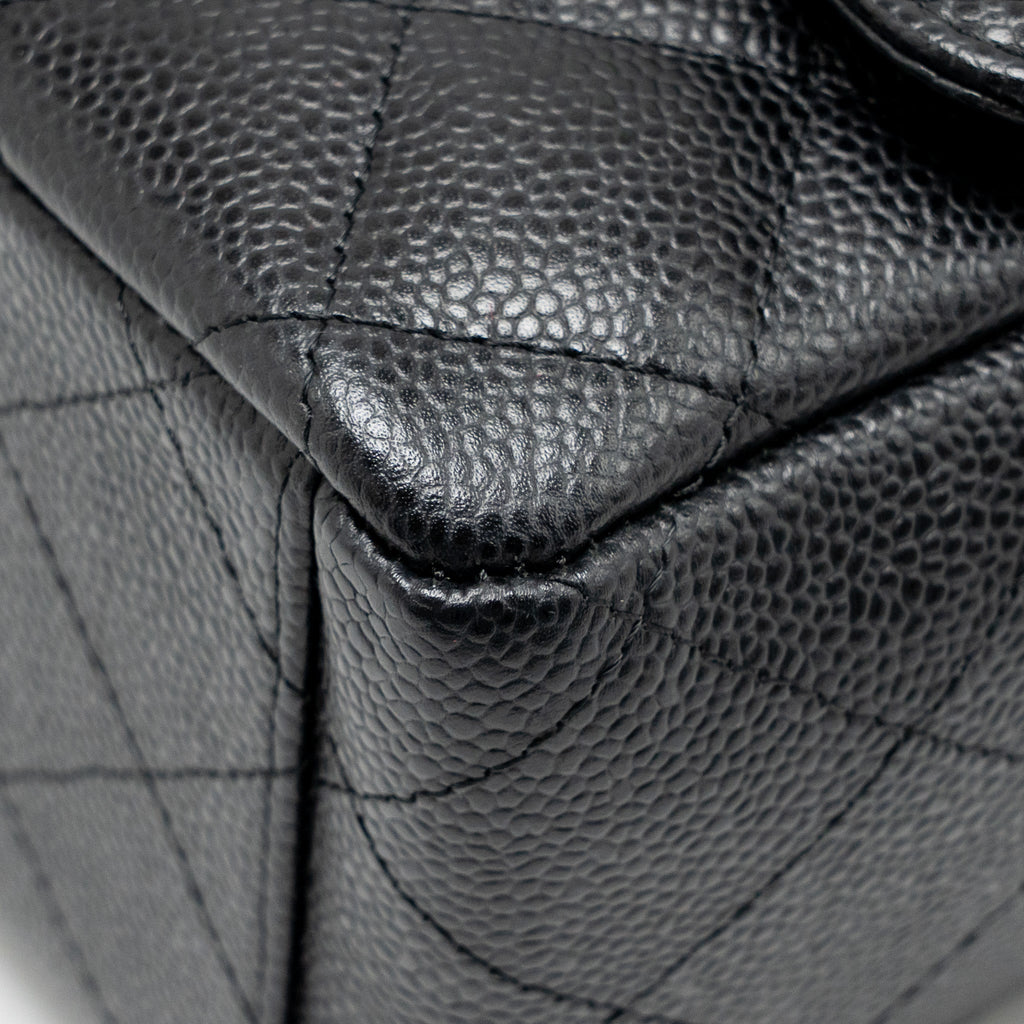 CHANEL MAXI CLASSIC DOUBLE FLAP BAG CAVIAR BLACK GHW