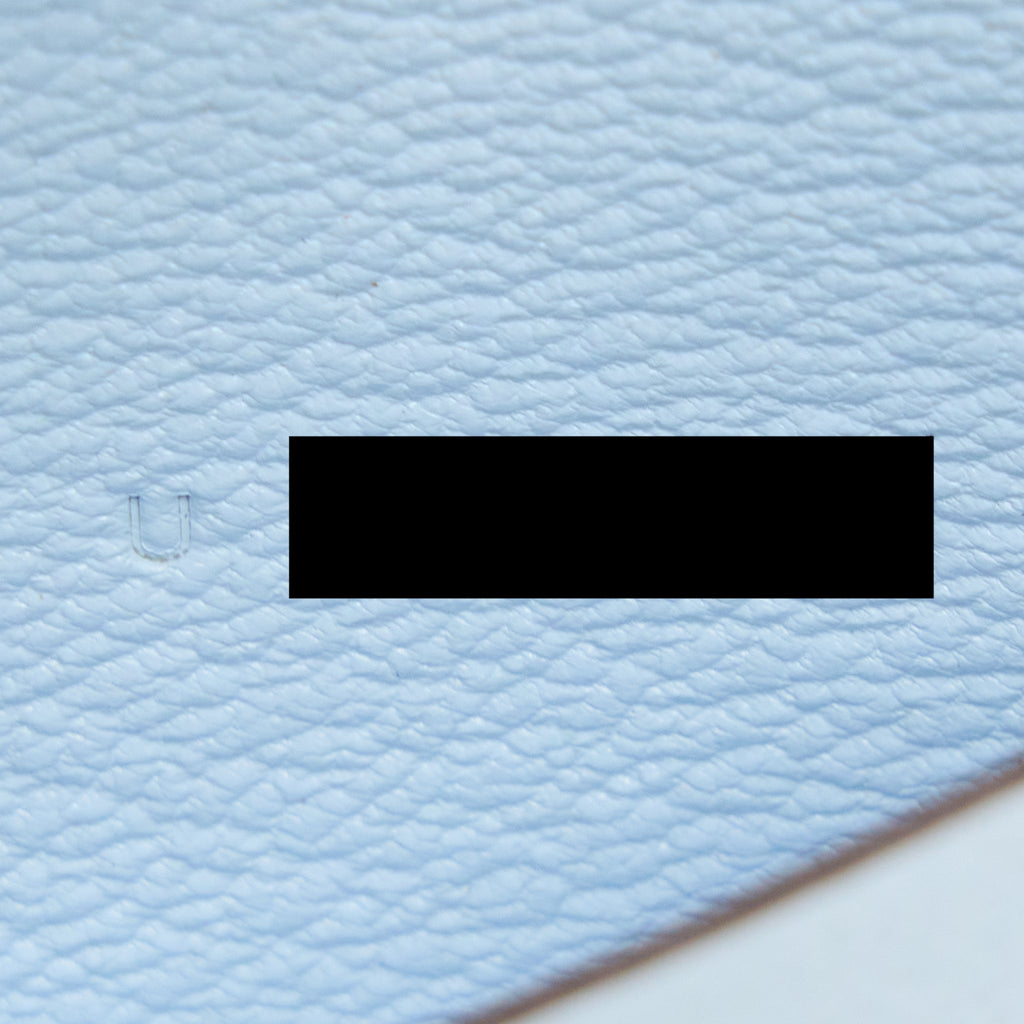 HERMES BEARN CARD HOLDER MYSORE GOATSKIN BLUE BRUME GHW