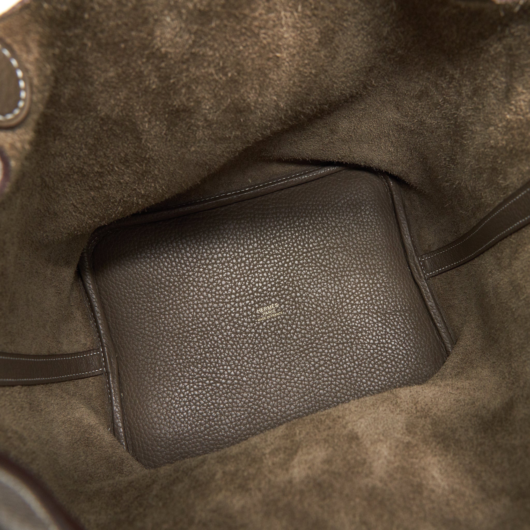 HERMES PICOTIN 22 LOCK BAG ETOUPE GHW