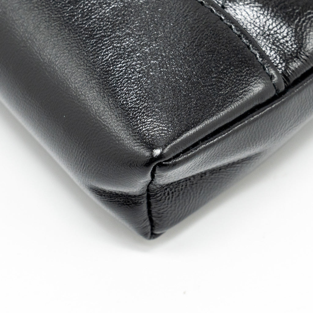CHANEL MINI 31 CLUTCH WITH CHAIN SHINY CALFSKIN BLACK LGHW (MICROCHIP)